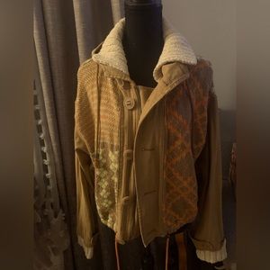 Free people women jacket size M cotton 57% 43 % acrylic